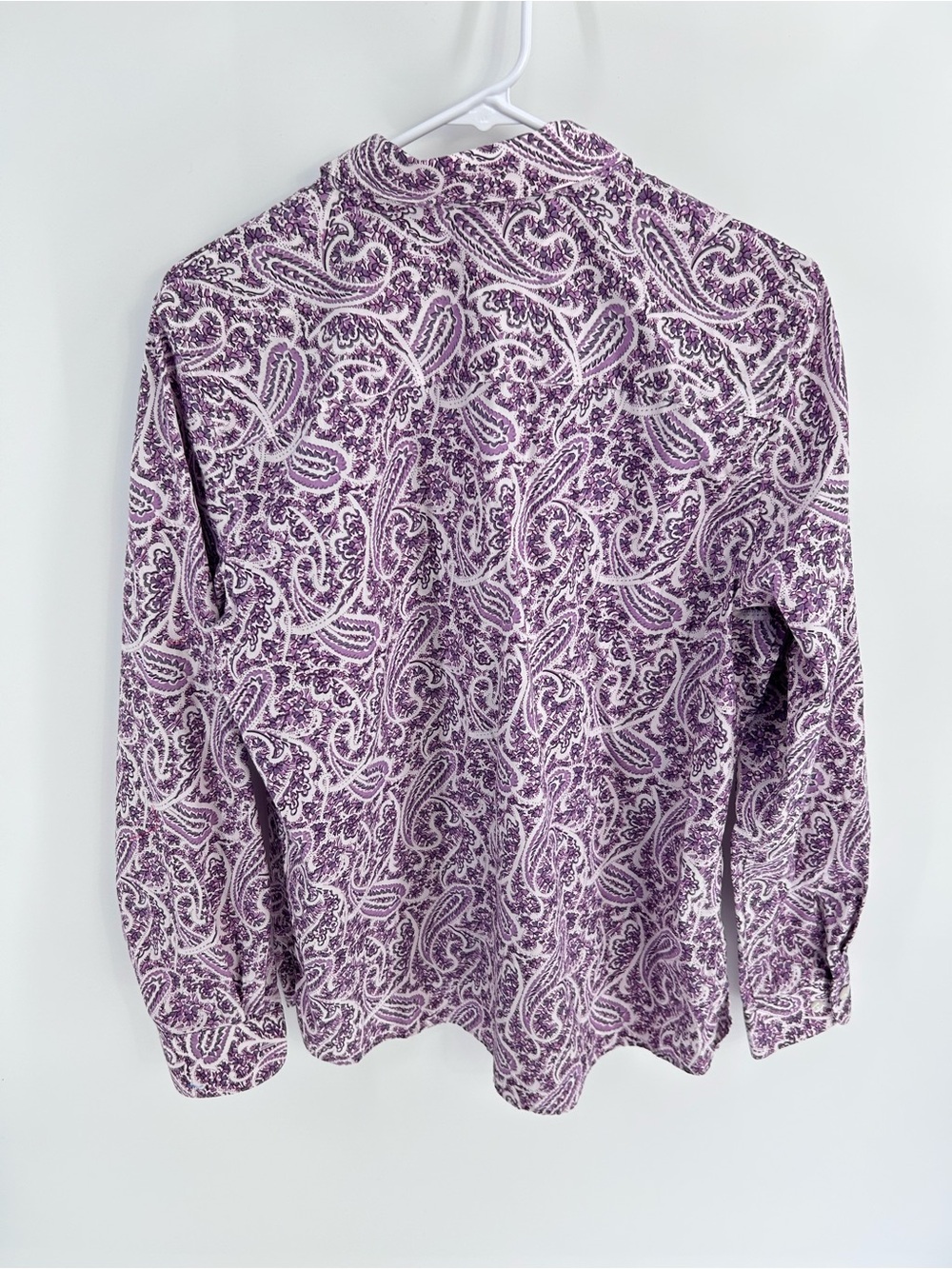 Orvis Women's Purple Cotton Paisley Button-Up Blouse - Size 12 - Picture 2 of 3